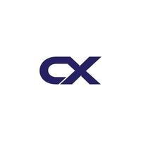 letter cx simple geometric clear design logo vector