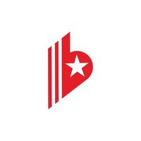 letter b star motion arrow stripes geometric symbol logo vector