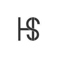 letter sh linked logo vector