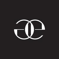 letter ge linked flat overlapping design logo vector
