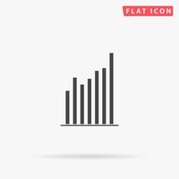 Graph chart Diagram. Simple flat black symbol with shadow on white background. Vector illustration pictogram