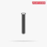 Laboratory glass. Simple flat black symbol with shadow on white background. Vector illustration pictogram