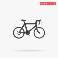 bicicleta. simple símbolo negro plano con sombra sobre fondo blanco. pictograma de ilustración vectorial vector