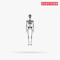 Skeletons - human bones. Simple flat black symbol with shadow on white background. Vector illustration pictogram