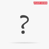 Question mark. Simple flat black symbol with shadow on white background. Vector illustration pictogram