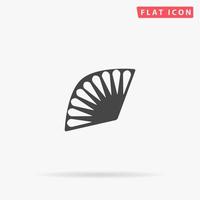 Fan. Simple flat black symbol with shadow on white background. Vector illustration pictogram