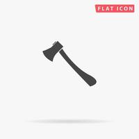 Axe. Simple flat black symbol with shadow on white background. Vector illustration pictogram