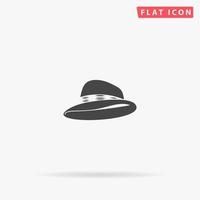 Cowboy traditional hat. Simple flat black symbol with shadow on white background. Vector illustration pictogram