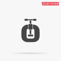 Bench vices. Simple flat black symbol with shadow on white background. Vector illustration pictogram