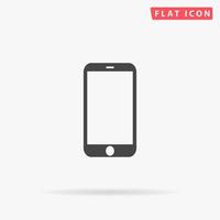 Mobile mini tablet. Simple flat black symbol with shadow on white background. Vector illustration pictogram