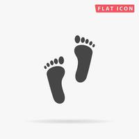 Footprint. Simple flat black symbol with shadow on white background. Vector illustration pictogram