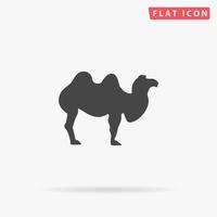 Camel. Simple flat black symbol with shadow on white background. Vector illustration pictogram