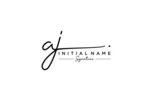 Initial AJ signature logo template vector. Hand drawn Calligraphy lettering Vector illustration.