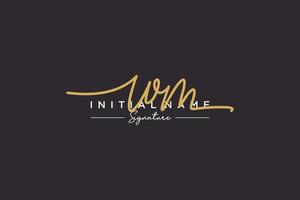 Initial WM signature logo template vector. Hand drawn Calligraphy lettering Vector illustration.