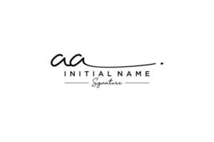 Initial AA signature logo template vector. Hand drawn Calligraphy lettering Vector illustration.