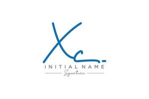 Initial XC signature logo template vector. Hand drawn Calligraphy lettering Vector illustration.