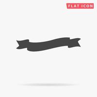 Banner. Simple flat black symbol with shadow on white background. Vector illustration pictogram