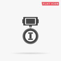 First place. Simple flat black symbol with shadow on white background. Vector illustration pictogram