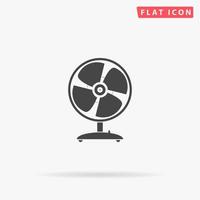 Table fan. Simple flat black symbol with shadow on white background. Vector illustration pictogram