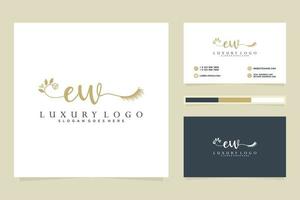 Initial EW Feminine logo collections and business card templat Premium Vector