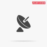 Antenna. Simple flat black symbol with shadow on white background. Vector illustration pictogram