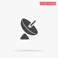 Antenna. Simple flat black symbol with shadow on white background. Vector illustration pictogram