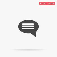 Chat. Simple flat black symbol with shadow on white background. Vector illustration pictogram