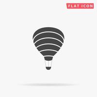 Sky balloon. Simple flat black symbol with shadow on white background. Vector illustration pictogram