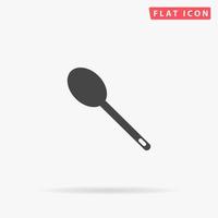 Spoon. Simple flat black symbol with shadow on white background. Vector illustration pictogram