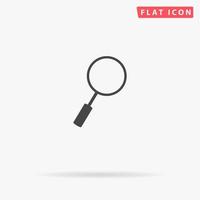 Search Searching Looking For Research Information. Simple flat black symbol with shadow on white background. Vector illustration pictogram