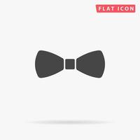 Festive bow. Simple flat black symbol with shadow on white background. Vector illustration pictogram