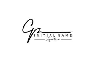 Initial CP signature logo template vector. Hand drawn Calligraphy lettering Vector illustration.