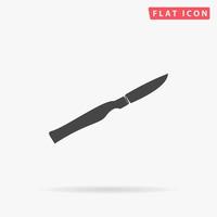 Scalpel cut. Simple flat black symbol with shadow on white background. Vector illustration pictogram