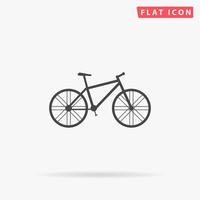 Bicycle. Simple flat black symbol with shadow on white background. Vector illustration pictogram