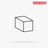 Cubes. Simple flat black symbol with shadow on white background. Vector illustration pictogram