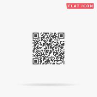 Código QR. simple símbolo negro plano con sombra sobre fondo blanco. pictograma de ilustración vectorial vector