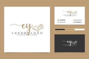 Initial EY Feminine logo collections and business card templat Premium Vector