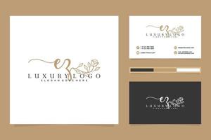 Initial EZ Feminine logo collections and business card templat Premium Vector