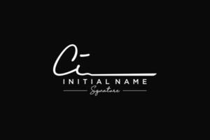 Initial CI signature logo template vector. Hand drawn Calligraphy lettering Vector illustration.
