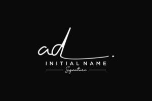 Initial AD signature logo template vector. Hand drawn Calligraphy lettering Vector illustration.