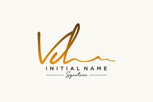 Initial VD signature logo template vector. Hand drawn Calligraphy lettering Vector illustration.