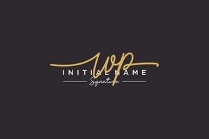 Initial WP signature logo template vector. Hand drawn Calligraphy lettering Vector illustration.