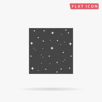 Made with stars in square. Simple flat black symbol with shadow on white background. Vector illustration pictogram