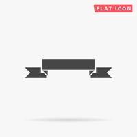 Banner. Simple flat black symbol with shadow on white background. Vector illustration pictogram