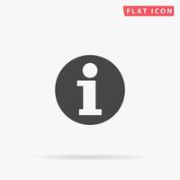 Information. Simple flat black symbol with shadow on white background. Vector illustration pictogram