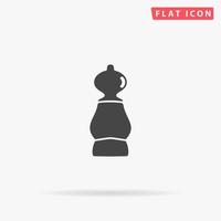 Chess pawn. Simple flat black symbol with shadow on white background. Vector illustration pictogram