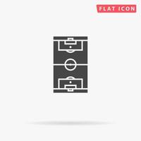 Soccer field. Simple flat black symbol with shadow on white background. Vector illustration pictogram