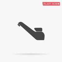 Drinking faucet. Simple flat black symbol with shadow on white background. Vector illustration pictogram