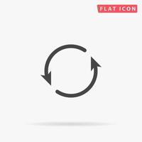 Arrow circle - cycle, loop, roundabout . Simple flat black symbol with shadow on white background. Vector illustration pictogram