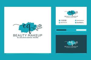 Initial EQ Feminine logo collections and business card templat Premium Vector